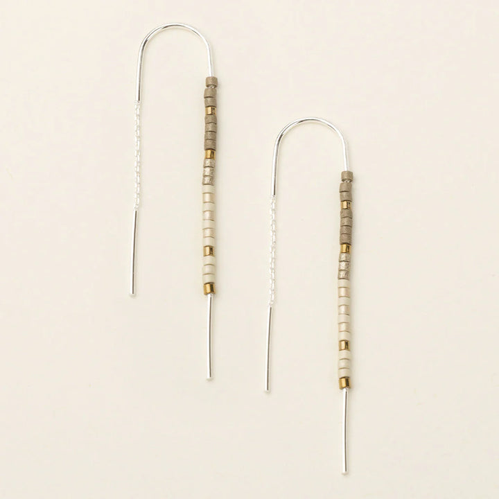 Thread Earrings in Pewter Silver