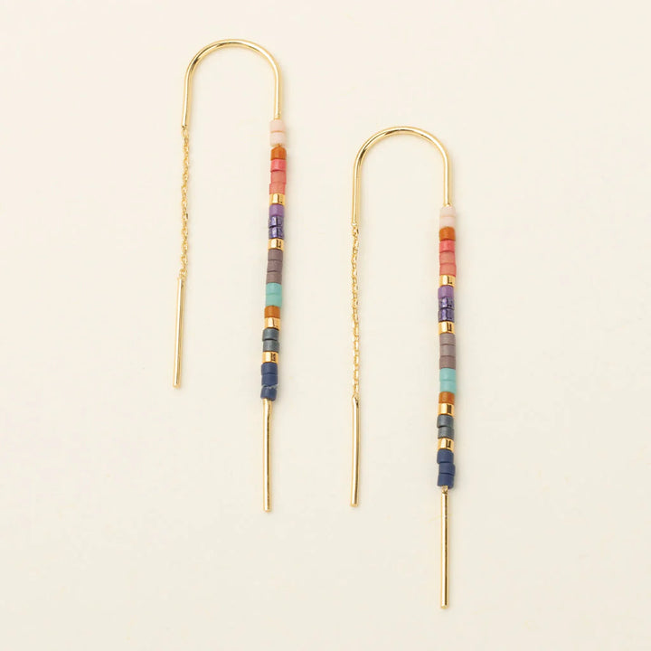 Thread Earrings in Dark Multi Gold