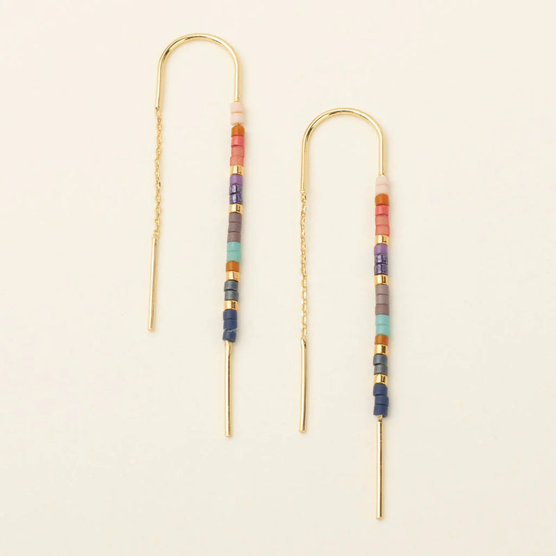 Thread Earrings in Dark Multi Gold