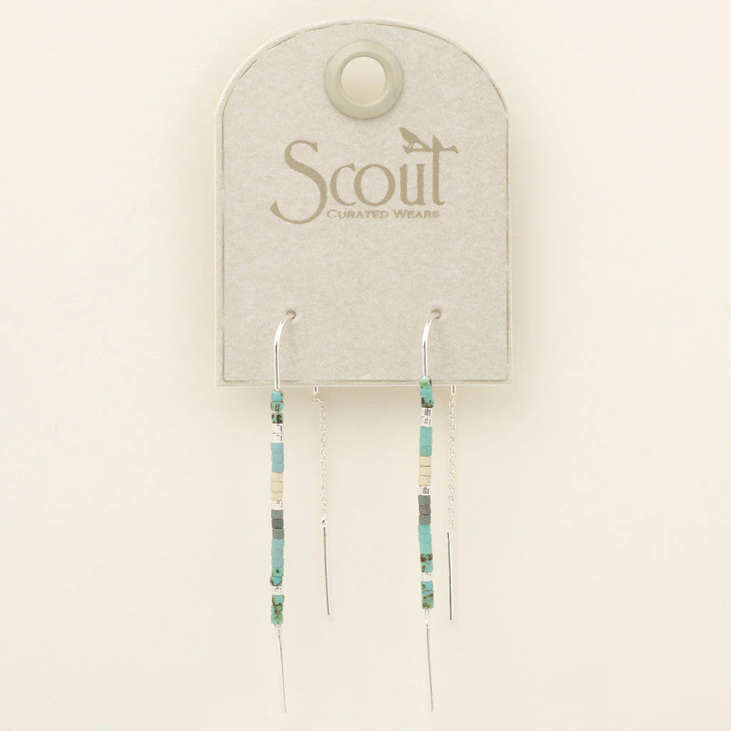 Thread Earrings in Turquoise Silver