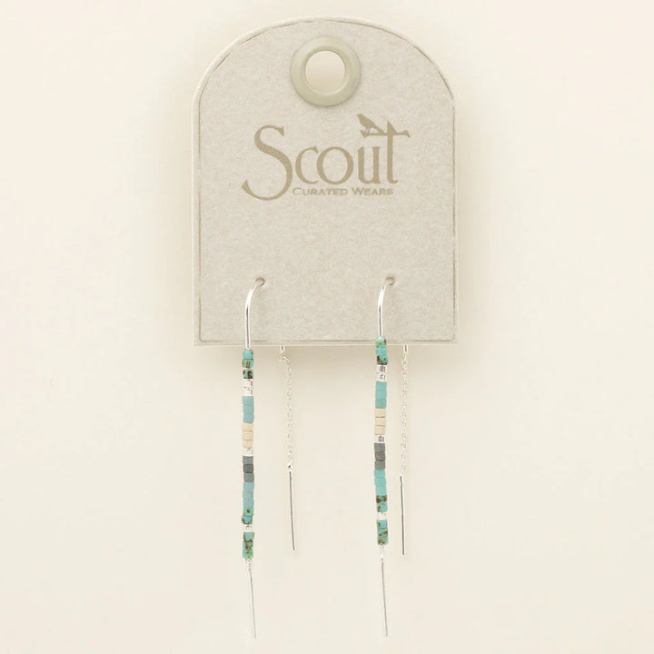Thread Earrings in Turquoise Silver