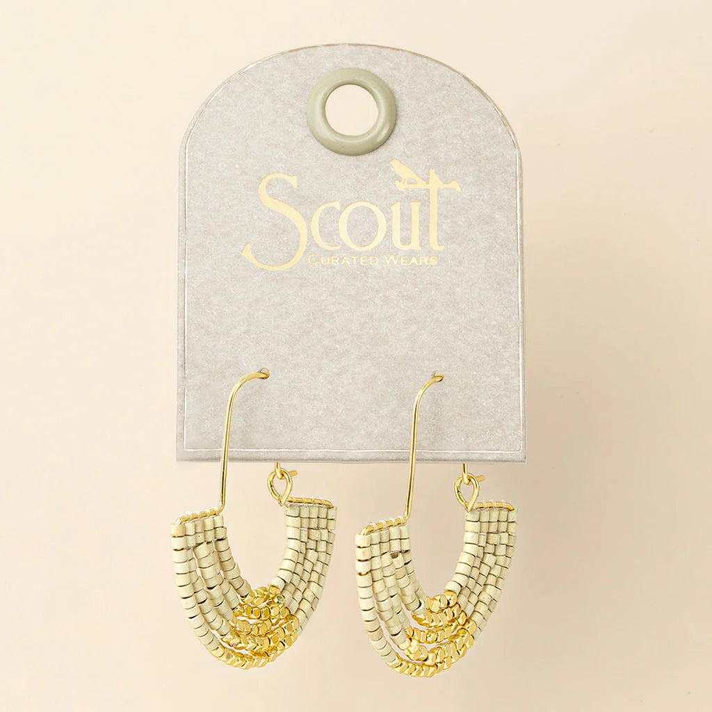 U Hoop Earring- Cream