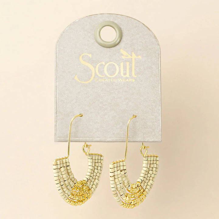 U Hoop Earring- Cream