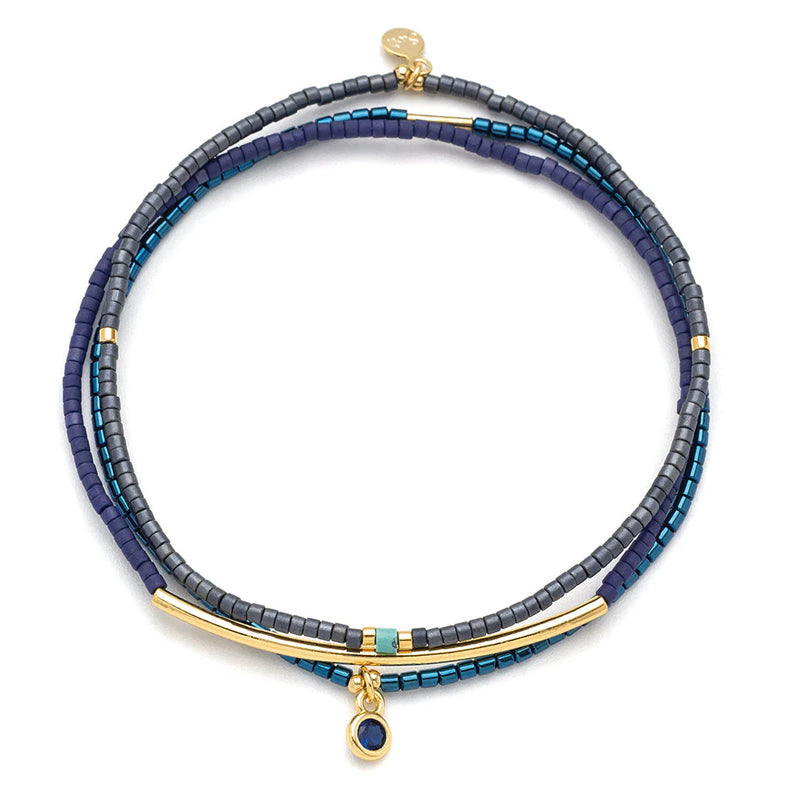 Bracelet Trio- Navy/Gold