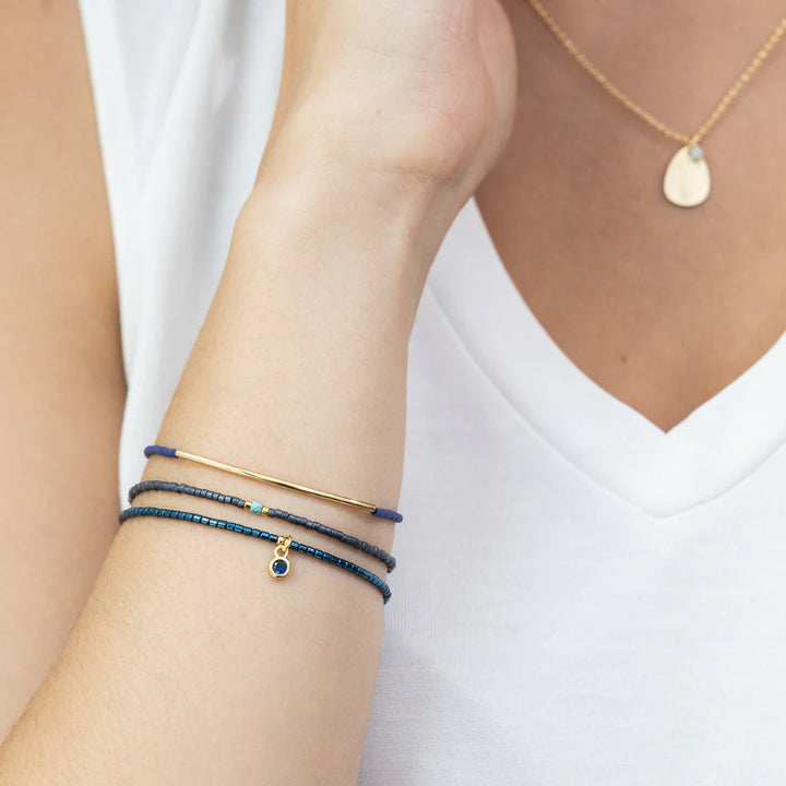 Bracelet Trio- Navy/Gold