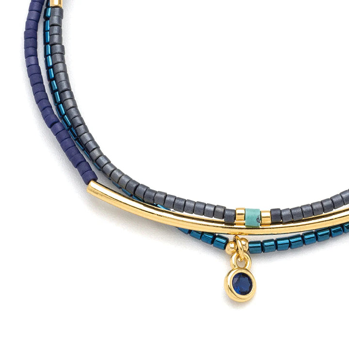 Bracelet Trio- Navy/Gold