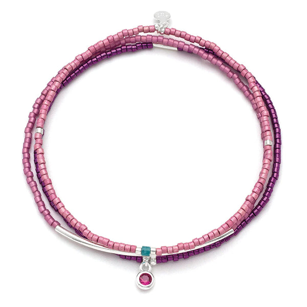 Bracelet Trio- Fuchsia/Silver Madison's Niche 