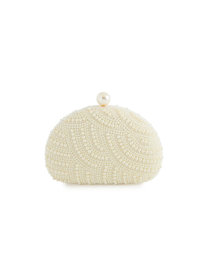 Marguerite Shell Minaudiere in Ivory