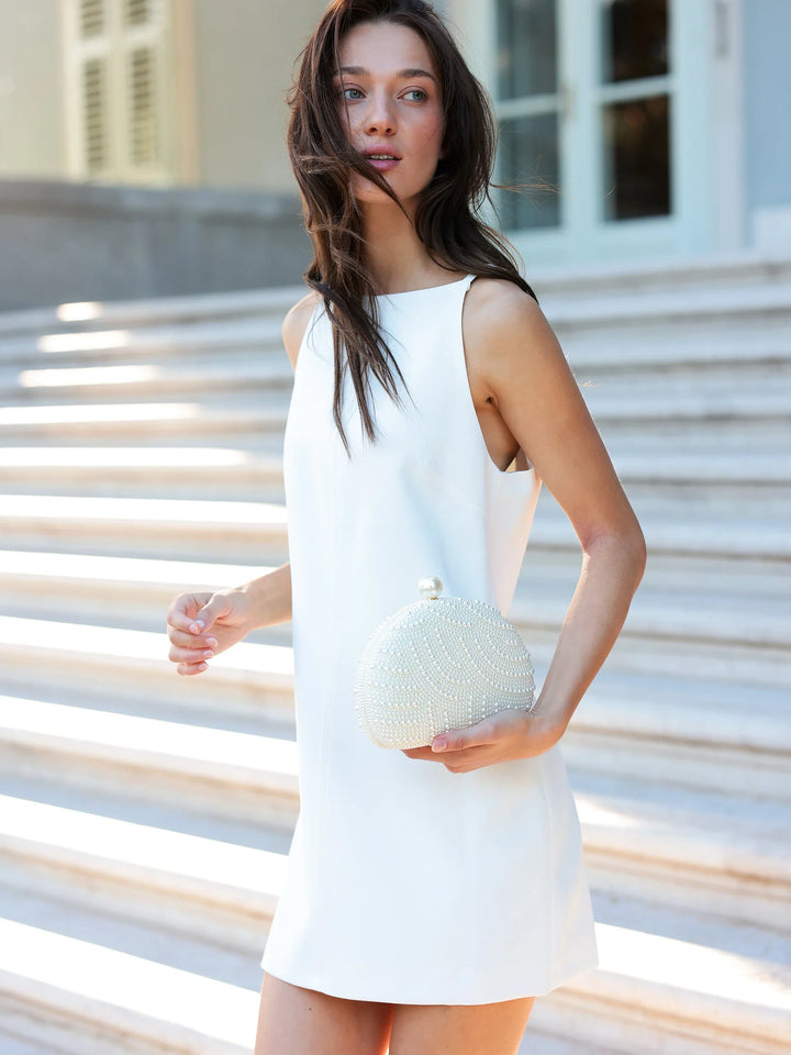 Marguerite Shell Minaudiere in Ivory