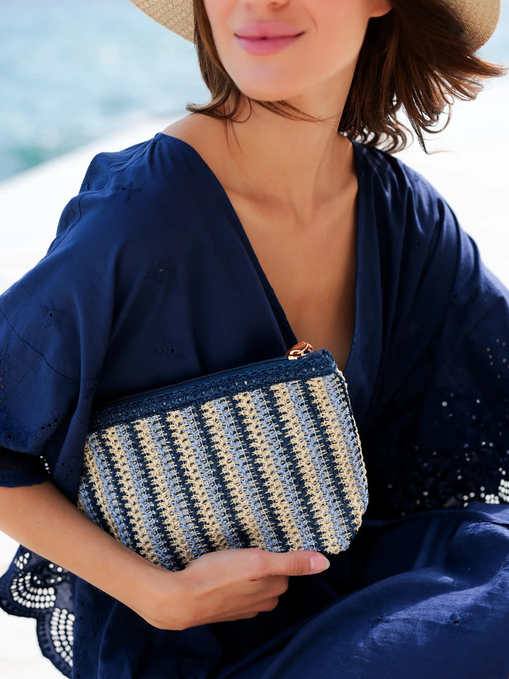Maya Zip Pouch in Blue