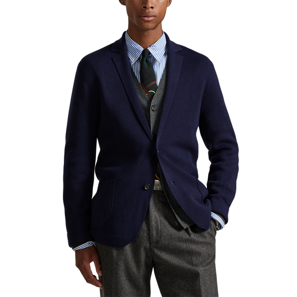 Merino Wool Blazer in Hunter Navy Madison's Niche 