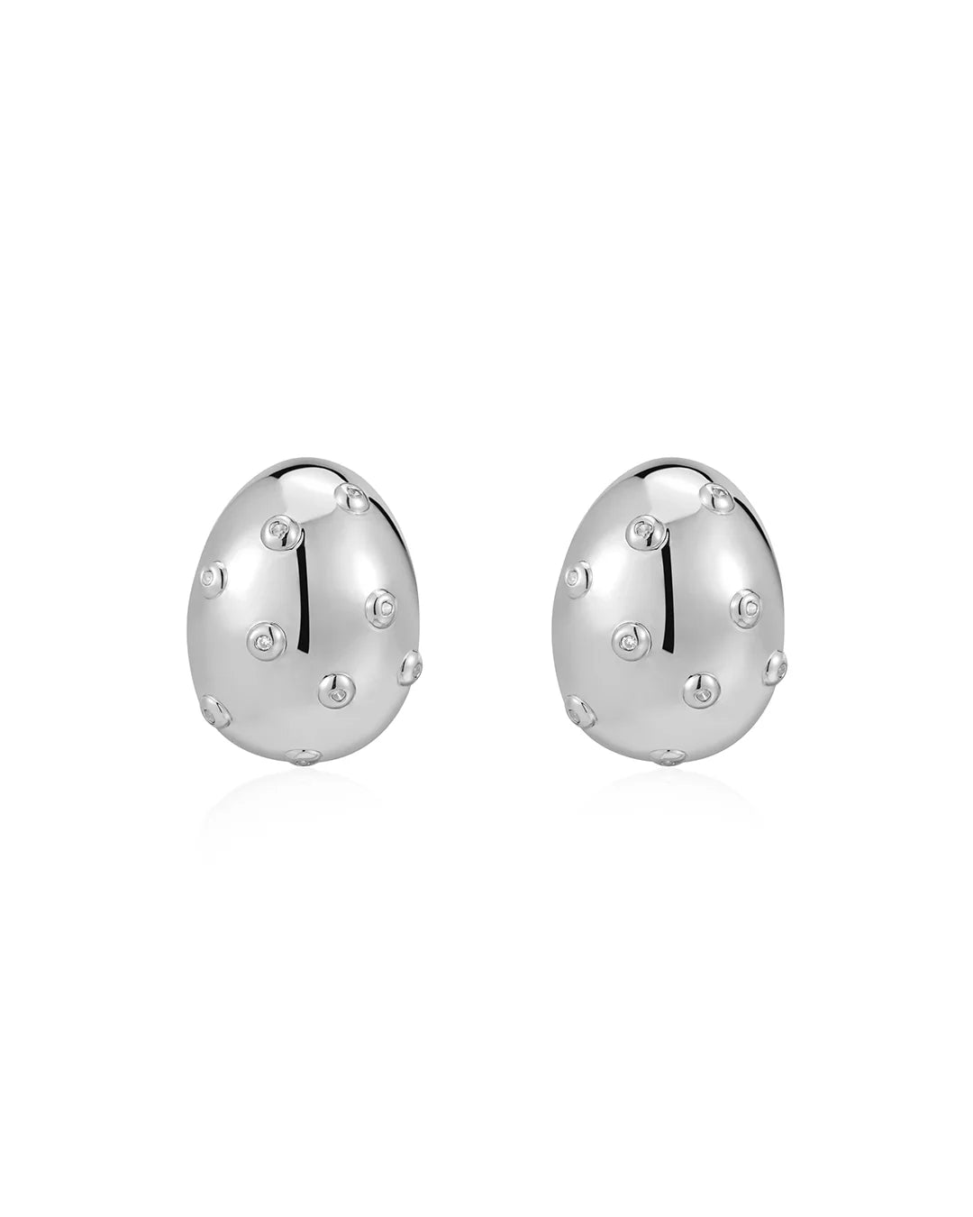 Mini Pave Molten Studs in Silver - Madison's Niche 