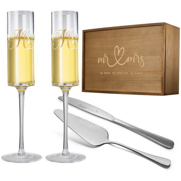 Mr & Mrs Champagne Flutes Gift Madison's Niche 