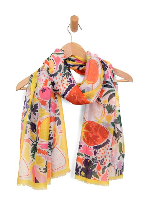 トップス MEDI FRUIT SCARF PATTERN CAMI TOP Multi Abstract Fruit Scarf | Madison's Niche