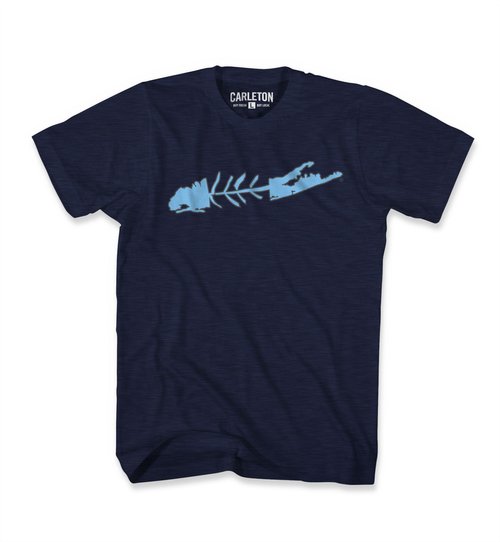 LI Fish Short Sleeve Crew Tee in Navy