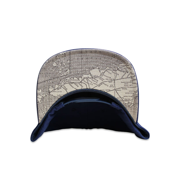 Map Under Brim Hat in Navy Madison's Niche 