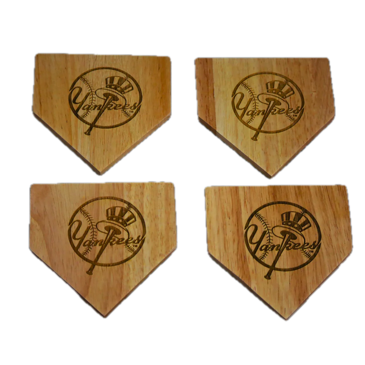 New York Yankees Home Plate Wood Coaster