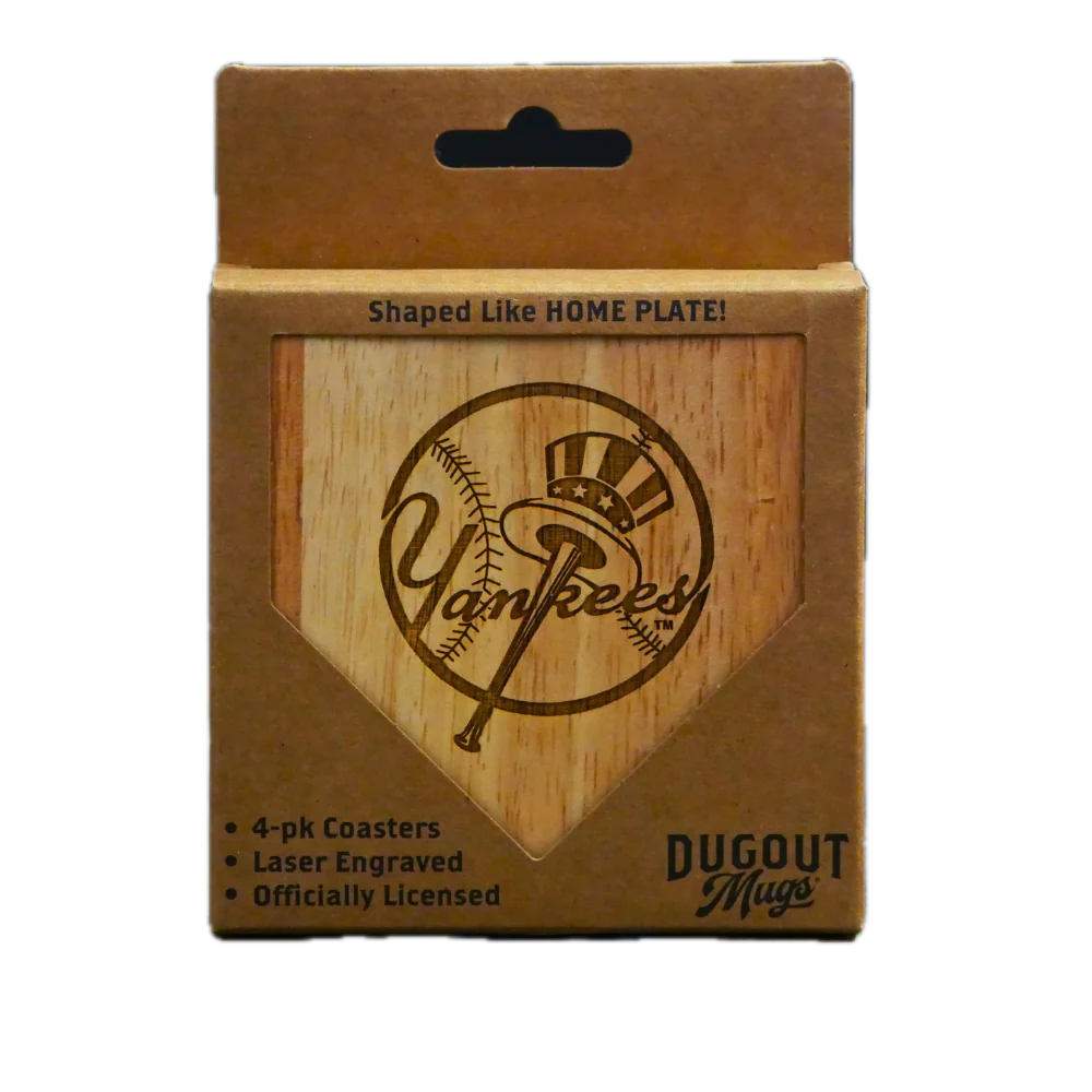 New York Yankees Home Plate Wood Coaster