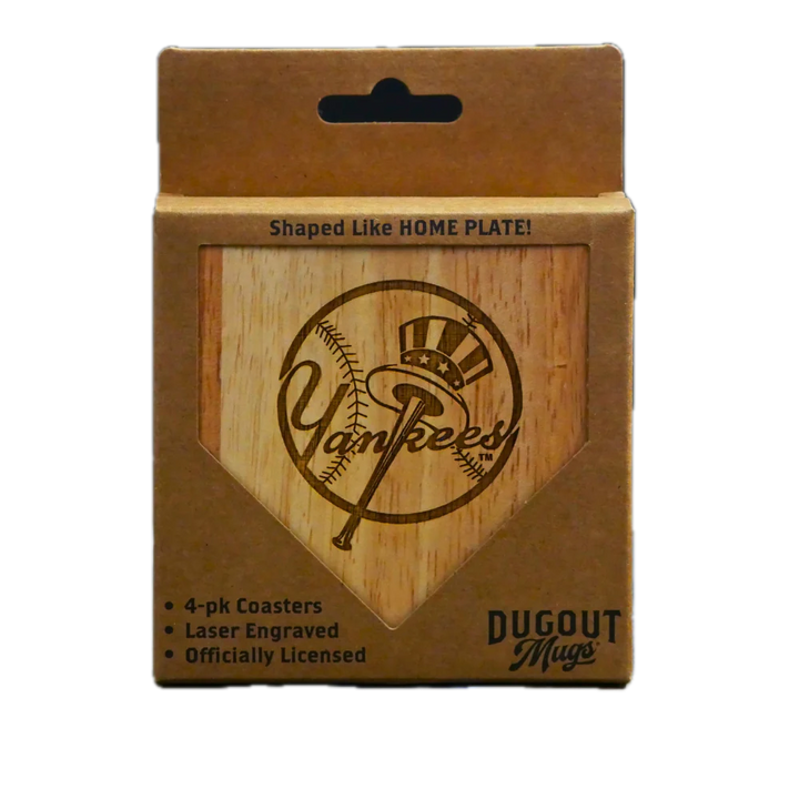 New York Yankees Home Plate Wood Coaster