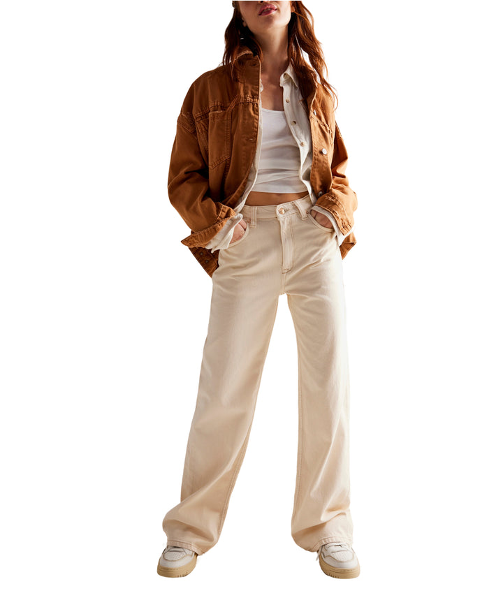 Tinsley Baggy High Rise in Ecru - Madison's Niche 