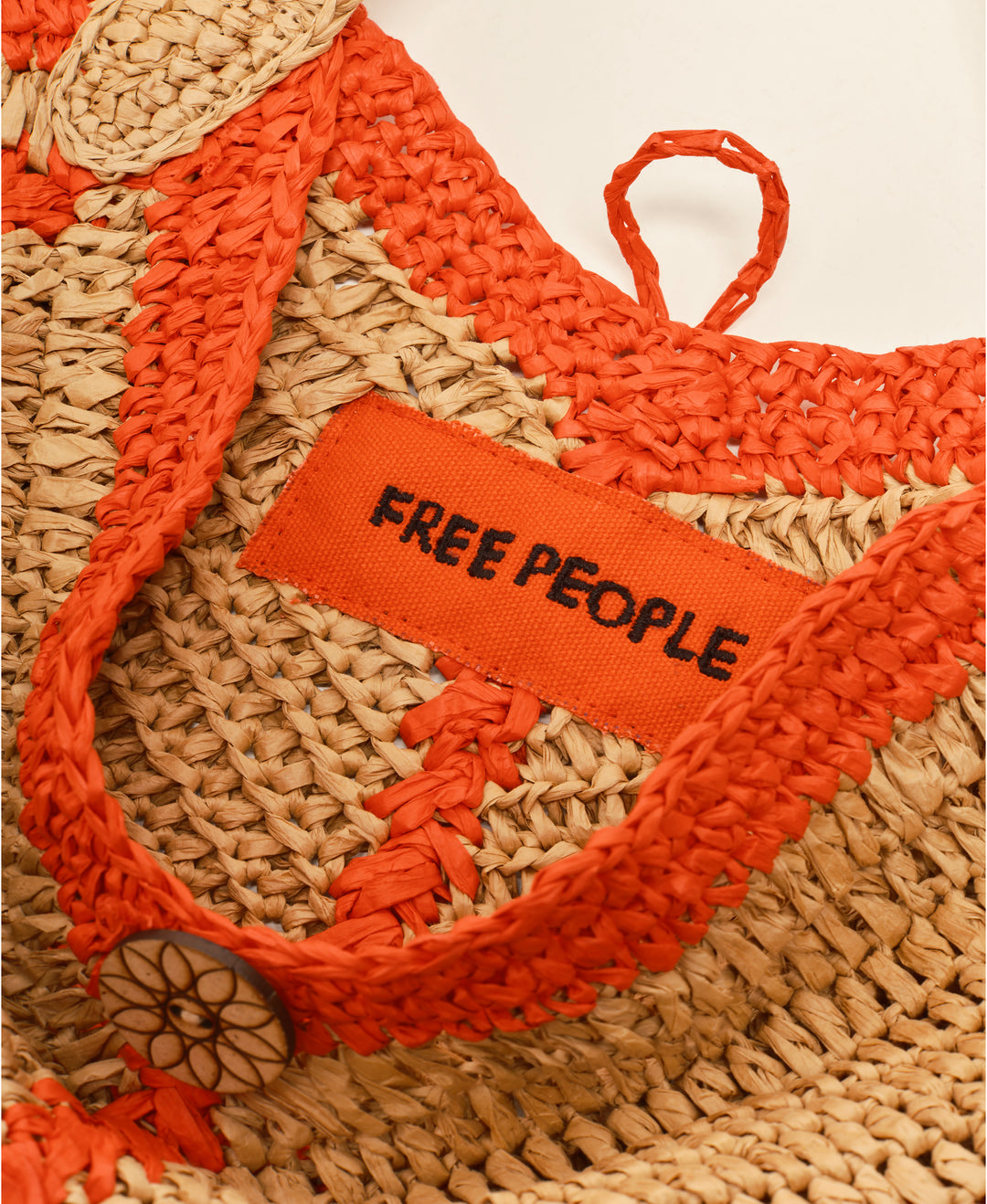 Red Orange Mykonos Straw Tote