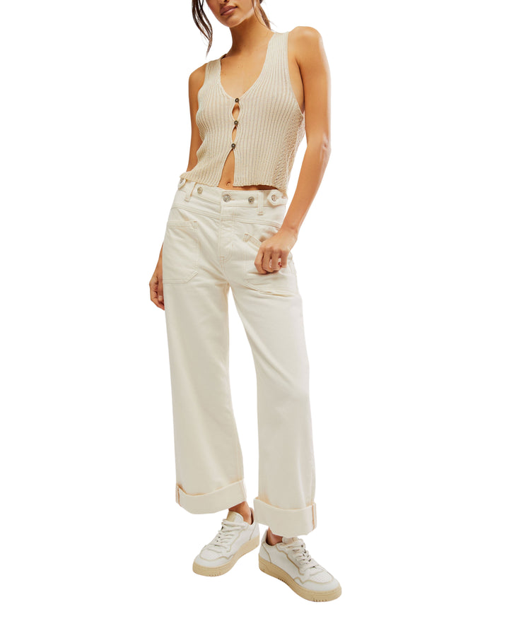 Palmer Cuffed Jean in Neutral - Madison's Niche 