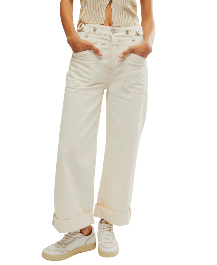 Palmer Cuffed Jean in Neutral - Madison's Niche 