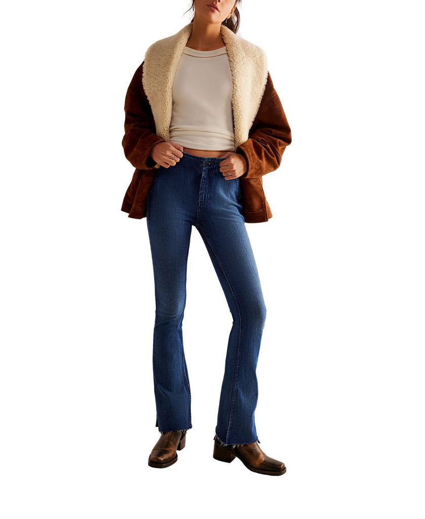 さらに100円引き◆ODD STUDIO◆Slit Boots Cut Denim Pants Level Up Slit Bootcut in Night Sky |