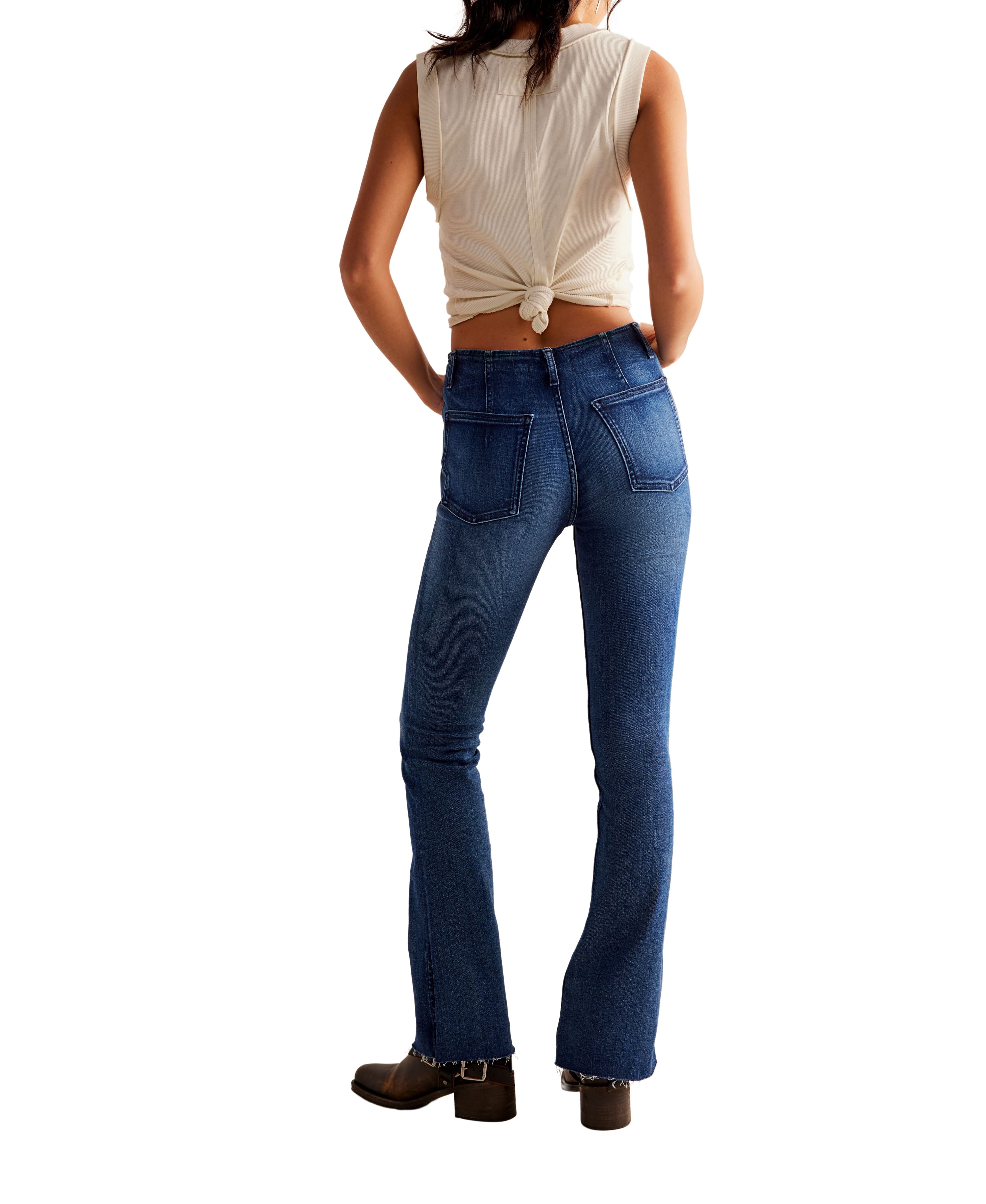 【NONCODE】Slen Slit Bootcut Pants Level Up Slit Bootcut in Night Sky |