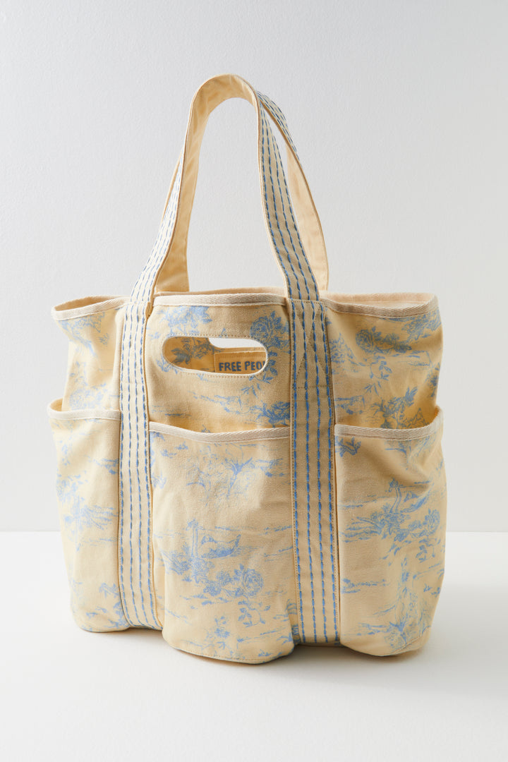 Toile Printed Caravan Tote