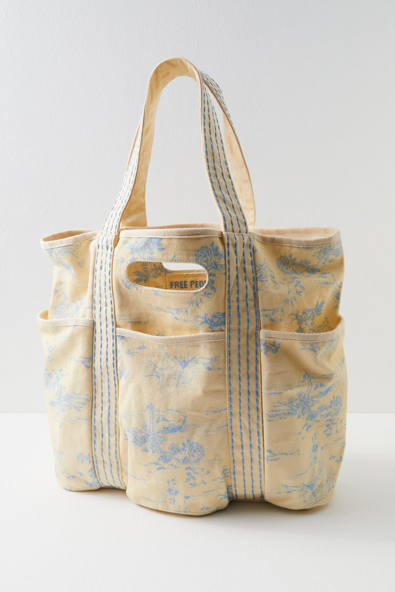 Toile Printed Caravan Tote