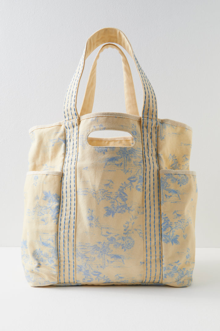 Toile Printed Caravan Tote