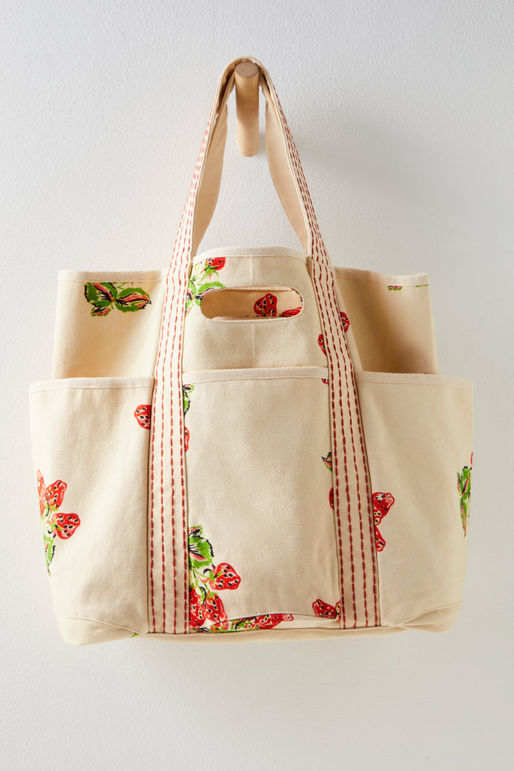 Strawberry Printed Caravan Tote