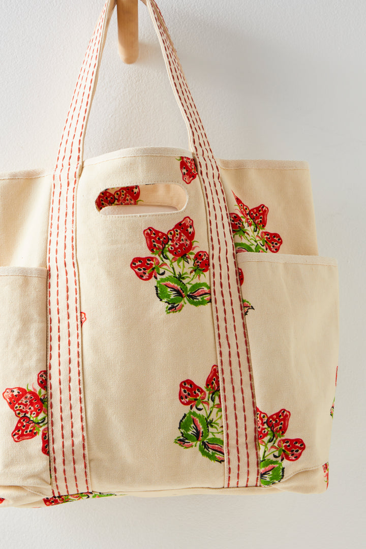 Strawberry Printed Caravan Tote