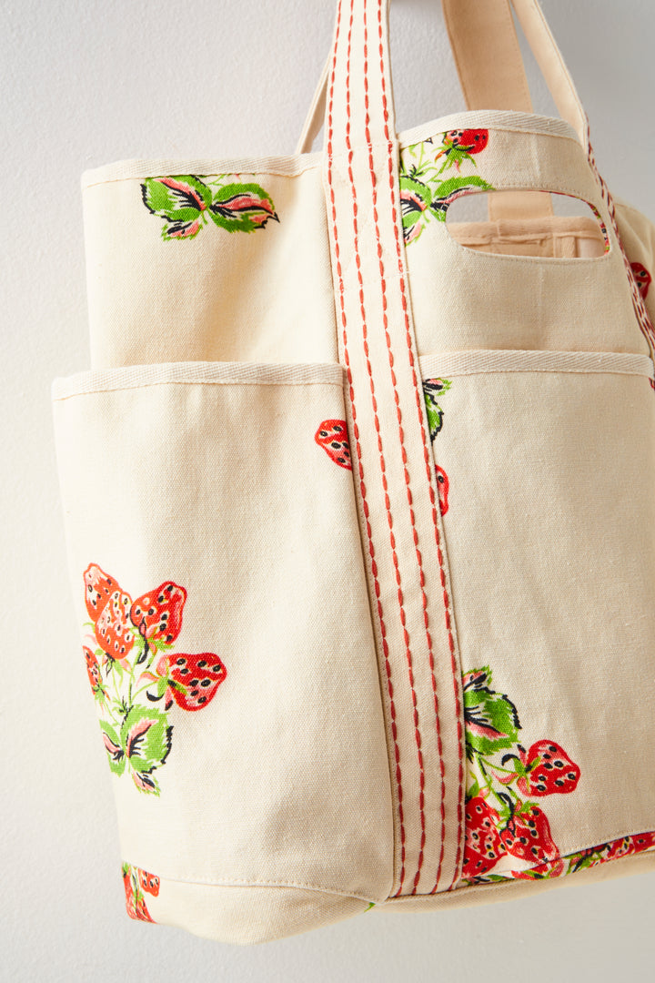 Strawberry Printed Caravan Tote