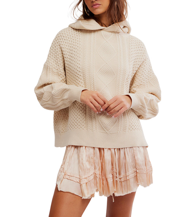 Explorer Cable Hoodie in Macadamia Madison's Niche 