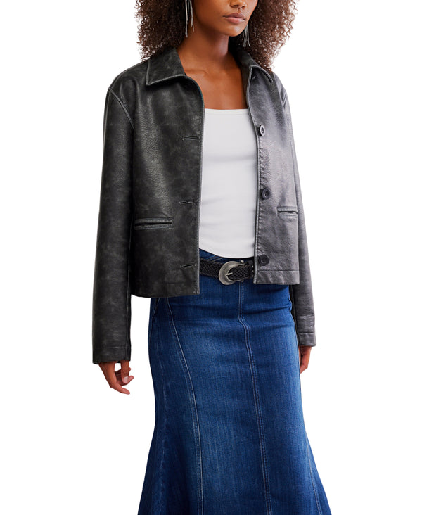 Hera Vegan Leather Jacket in Black Madison's Niche 