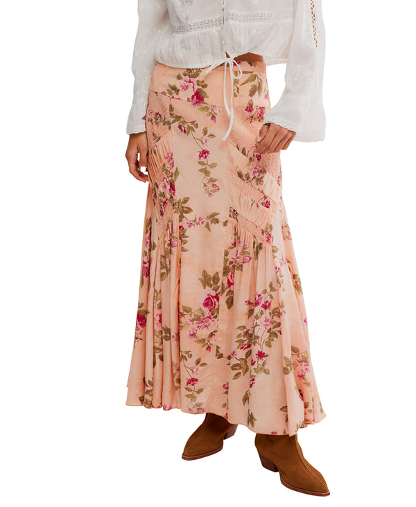 Rowan Maxi Skirt in Falling Floral Mauve Madison's Niche 