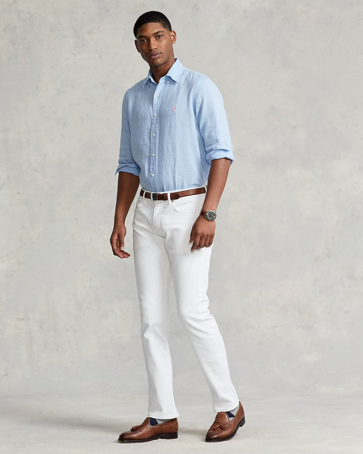 Office Blue Lightweight Linen Shirt