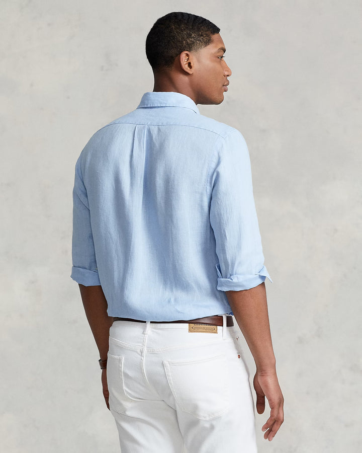 Office Blue Lightweight Linen Shirt
