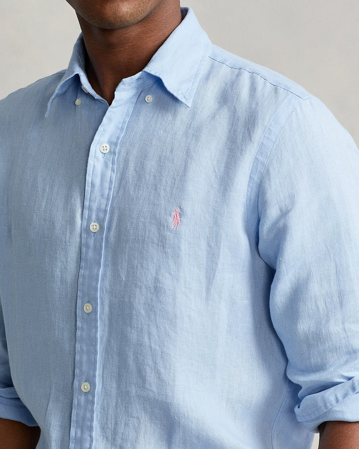 Office Blue Lightweight Linen Shirt