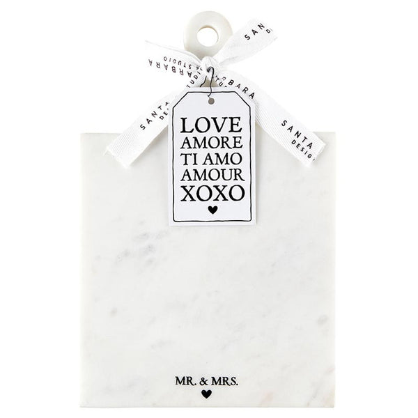 "Mrs. & Mr." Marble Board with Handle Madison's Niche 