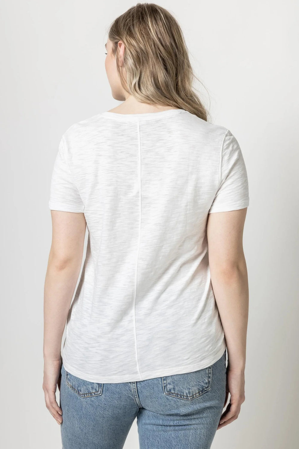 Short Sleeve Back Seam Tee in White - Madison's Niche 