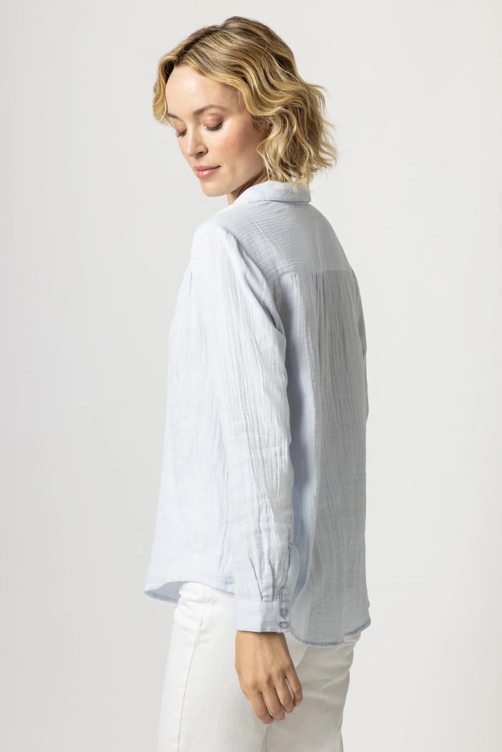 Long Sleeve Button Down in Clearwater - Madison's Niche 