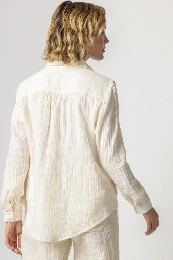 Long Sleeve Button Down in Rope - Madison's Niche 