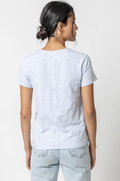 Short Sleeve V-Neck Back Seam Tee - Madison's Niche 