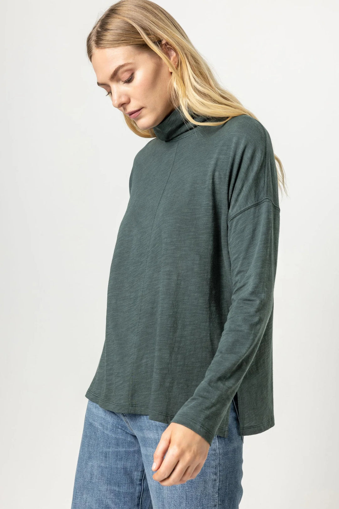 Long Sleeve Easy Mock Neck in Elm - Madison's Niche 