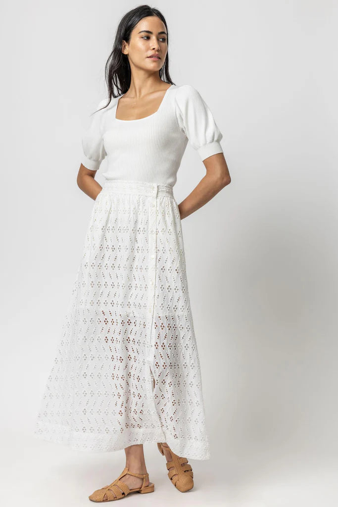 Eyelet Maxi Skirt