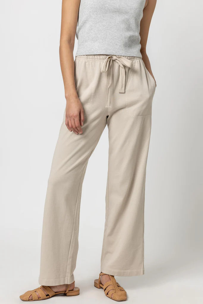 Drawstring Waist Pant in Pebble - Madison's Niche 