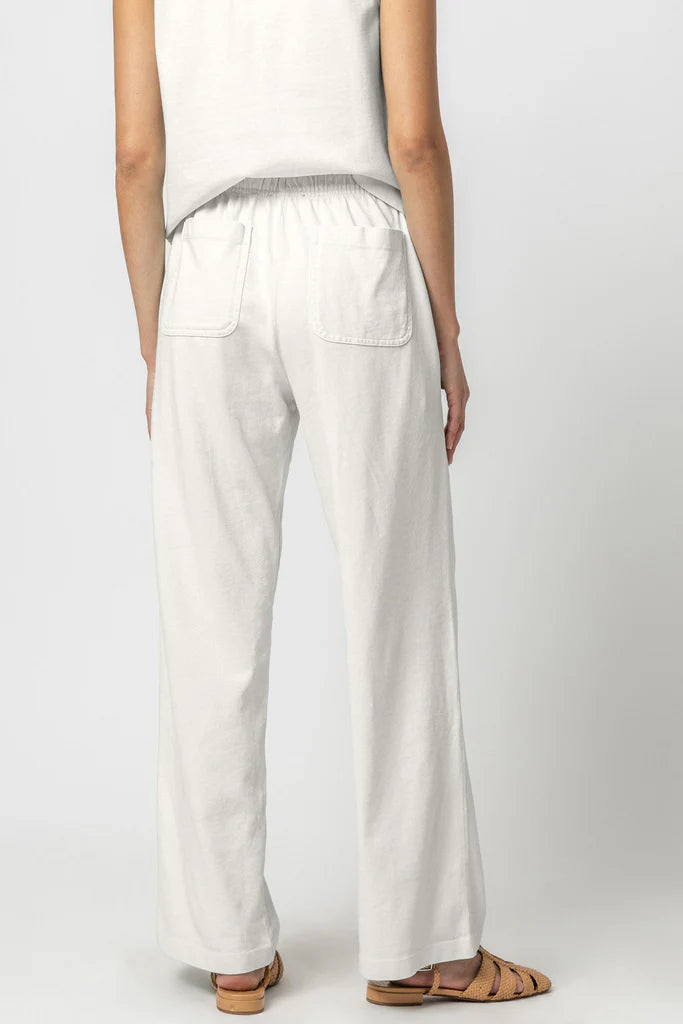 Drawstring Waist Pant in White